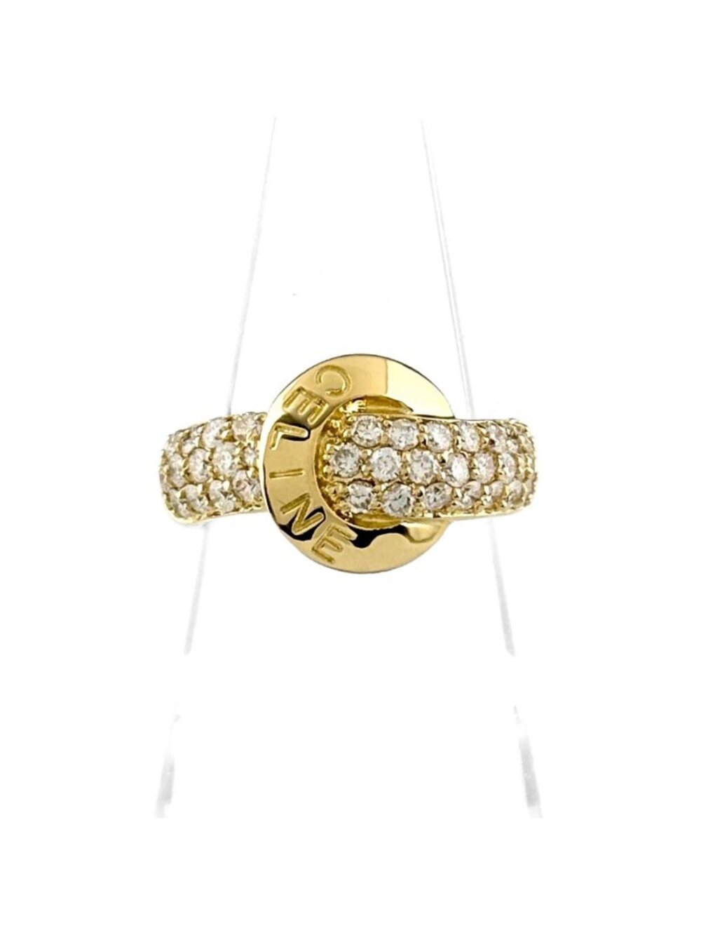 Celine Pave Diamond Ring YG Yellow Gold